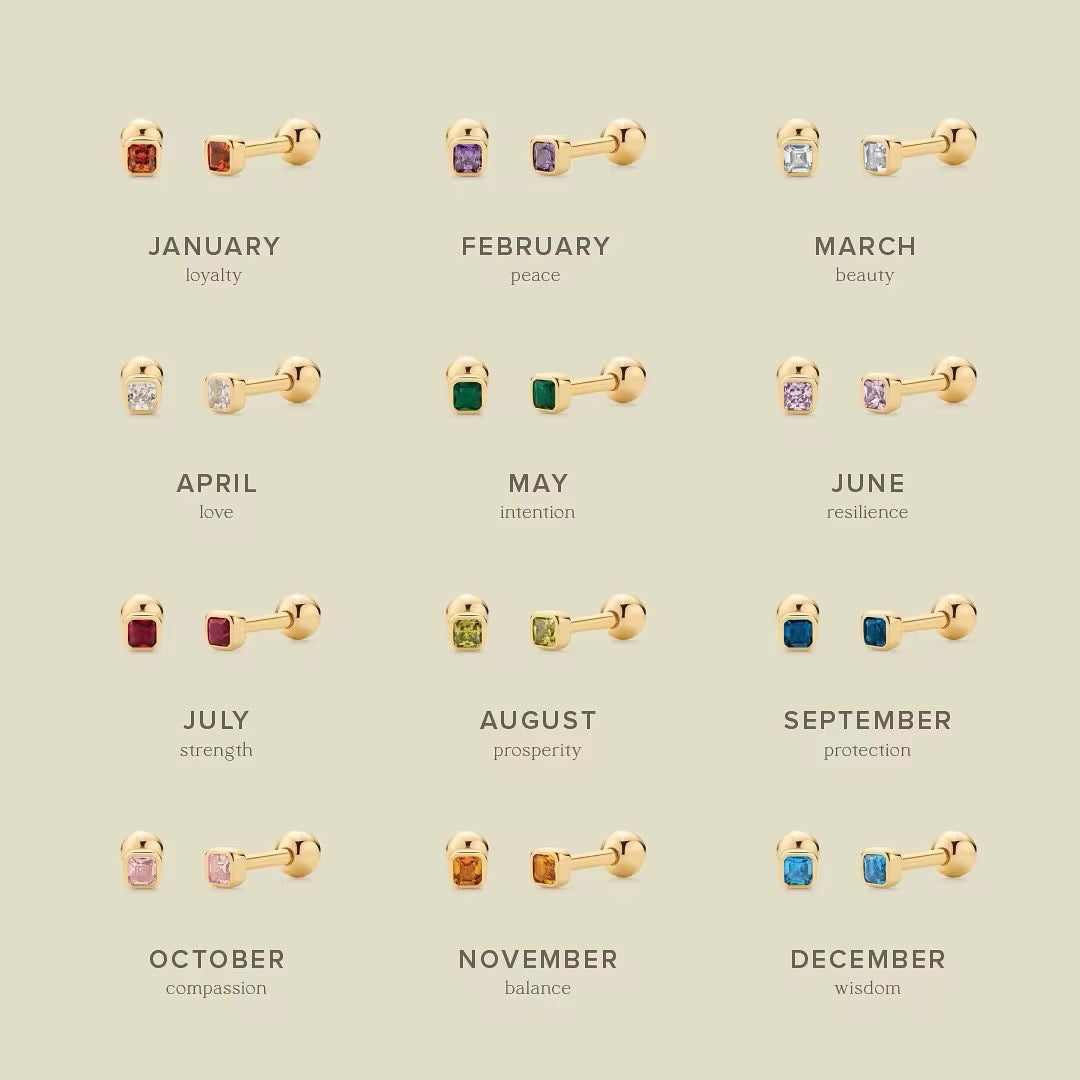 Stellar Dainty Earrings (Birthstone)