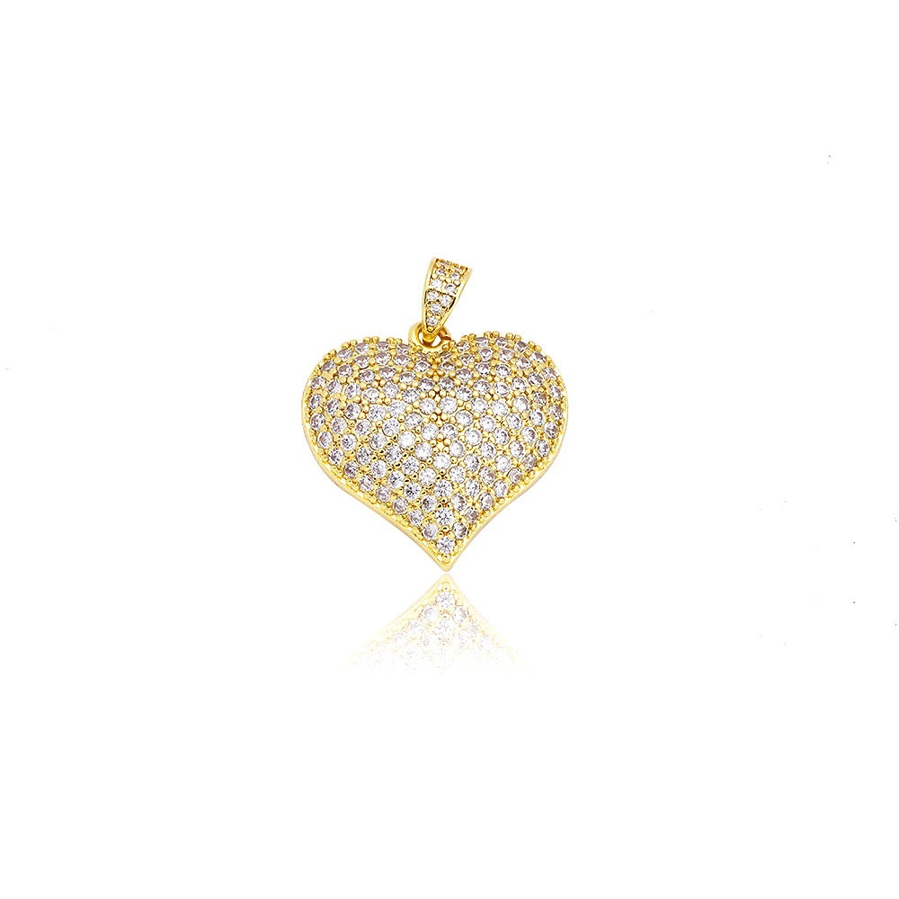 Zircon encrusted heart pendant