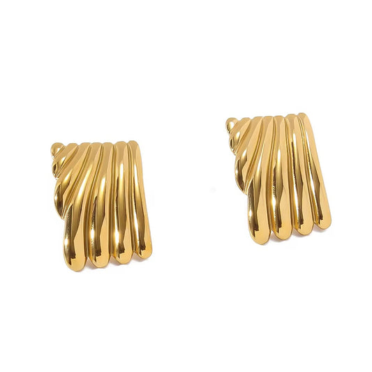 Tina Textured Earrings - Gold