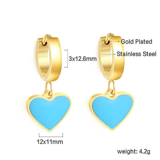 Blue Heart Earrings