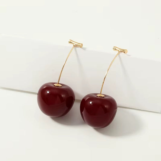 Ruby Cherry Stud Earrings