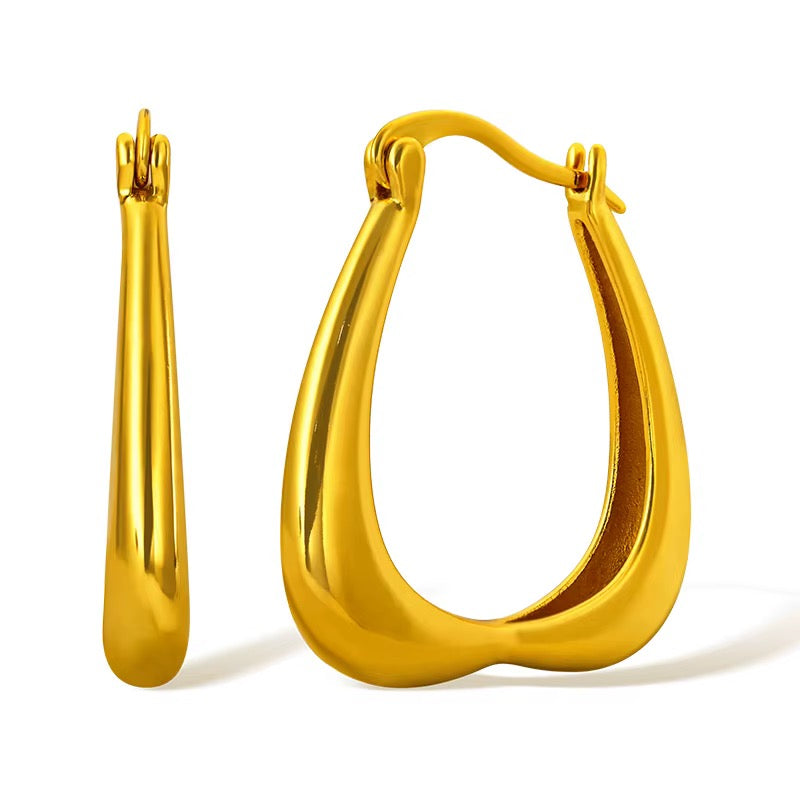Sculpted Gold Hoops