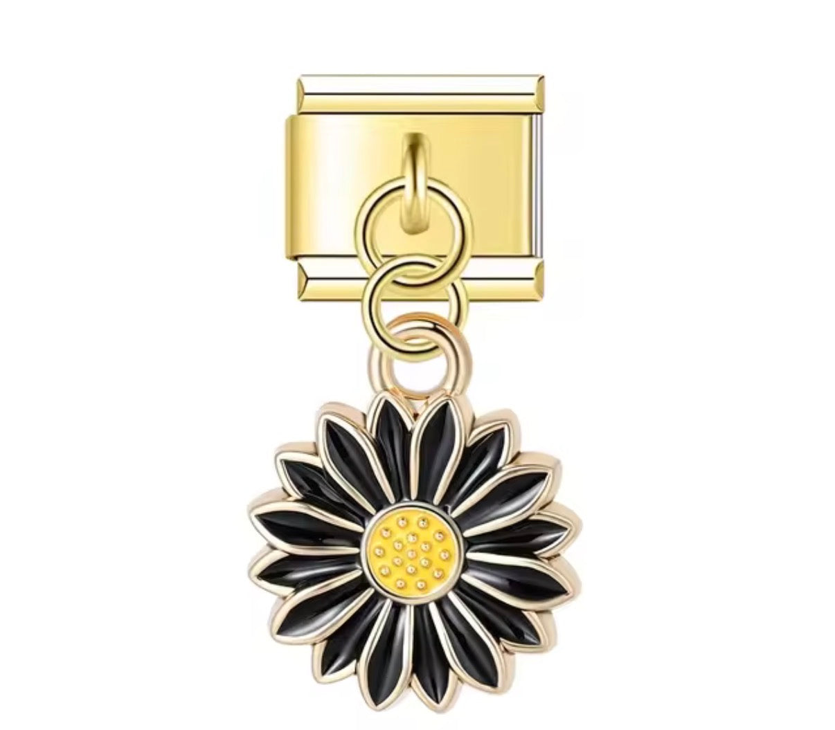 Italian Bracelet Charm- Midnight Bloom
