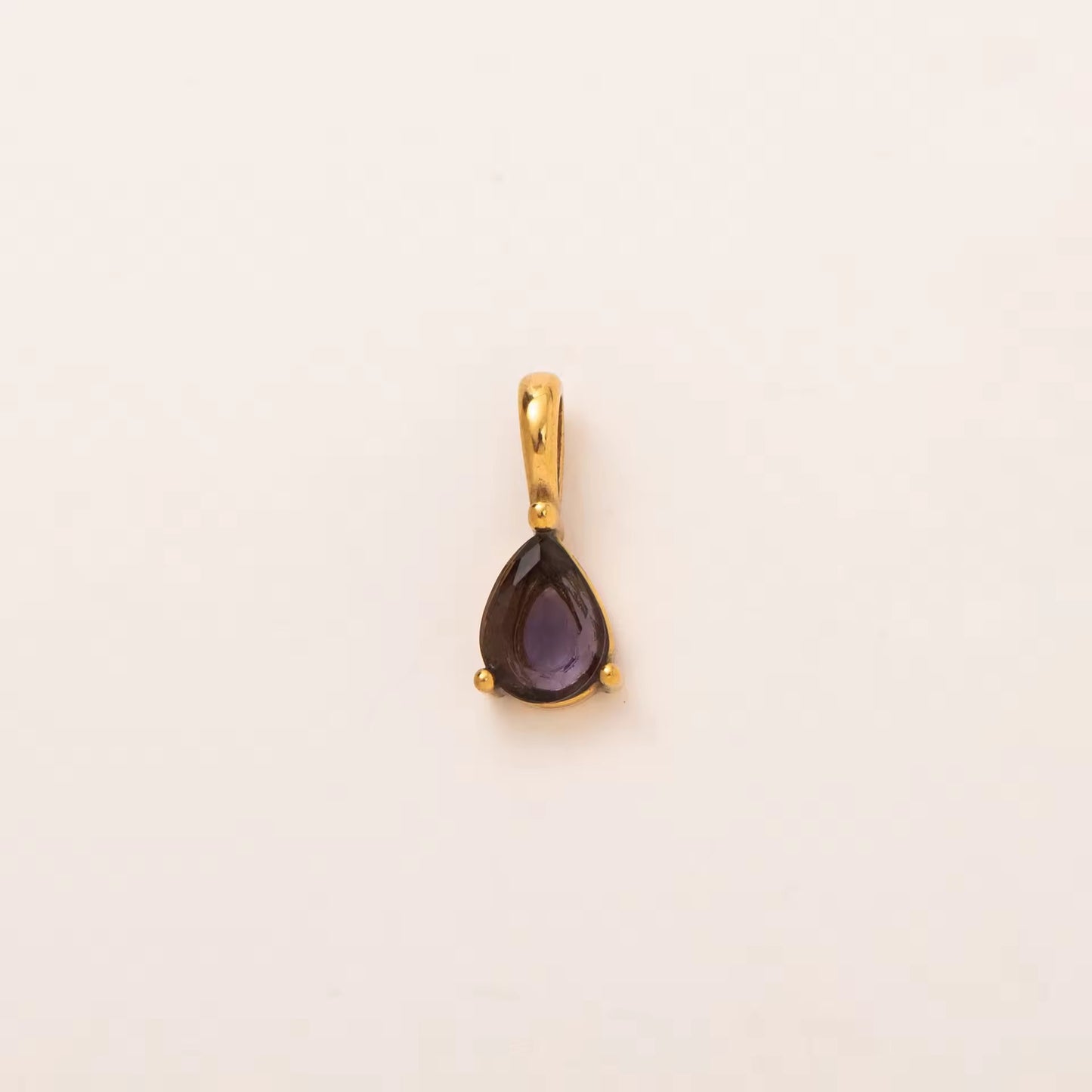 Terry Teardrop Birthstone Pendant – 18K PVD Gold Plated Stainless Steel