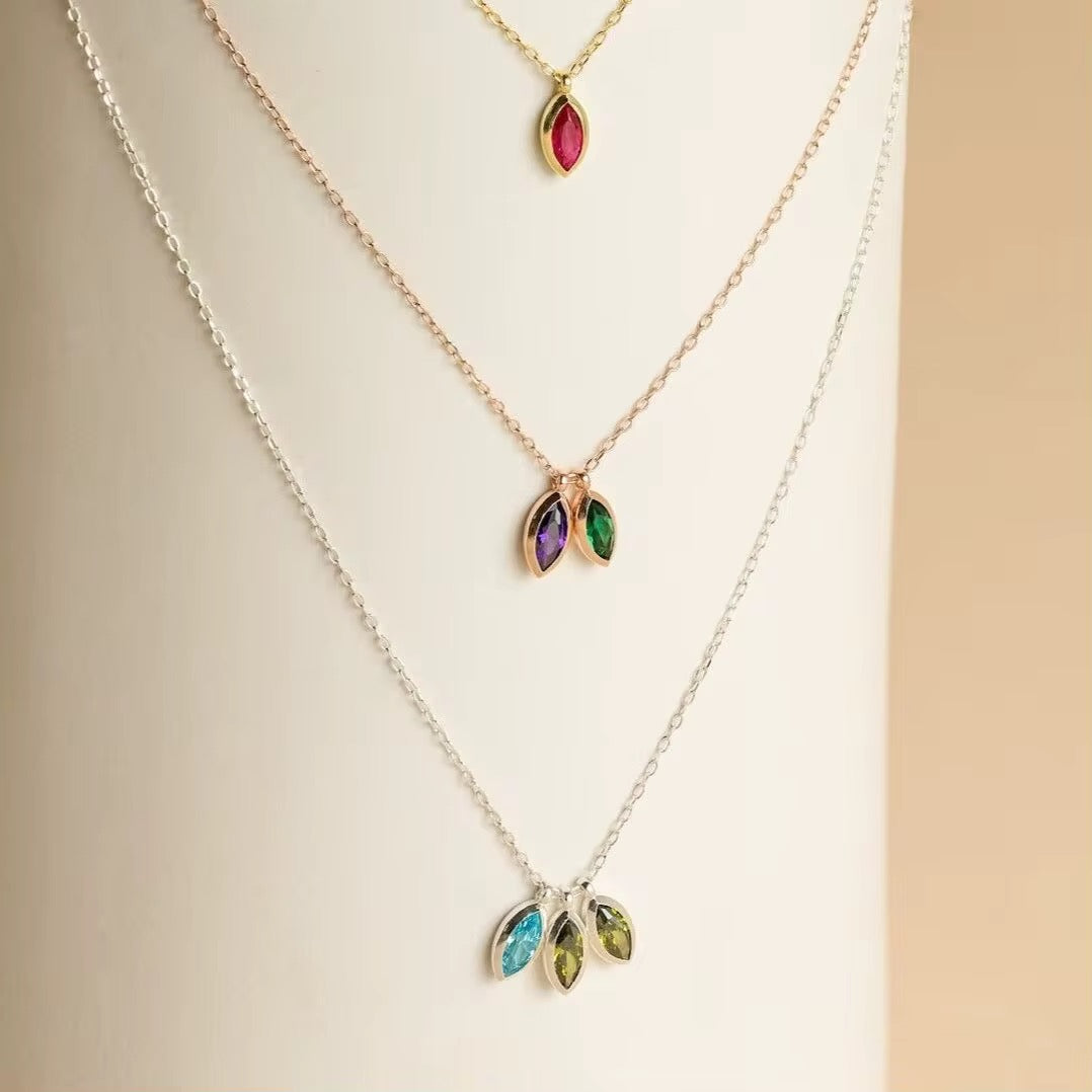 Mata Pendant - Birth Stones - Gold