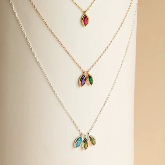 Mata Pendant - Birth Stones - Gold
