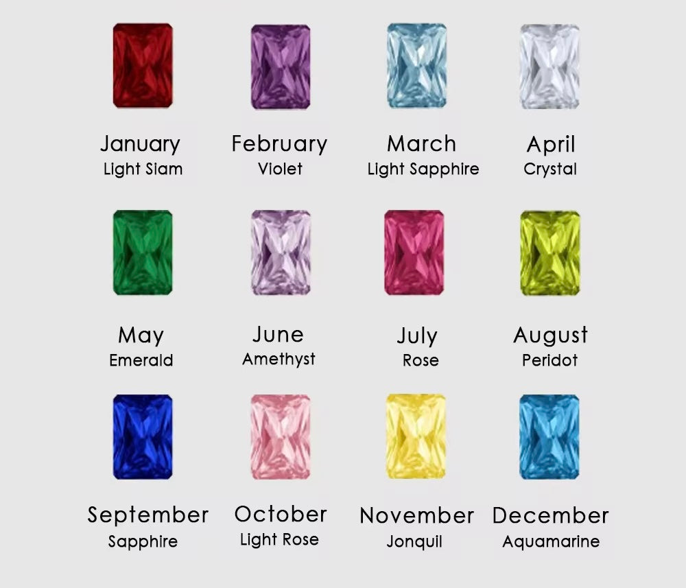 Pendant - Rectangle Birth Stones (Gold)