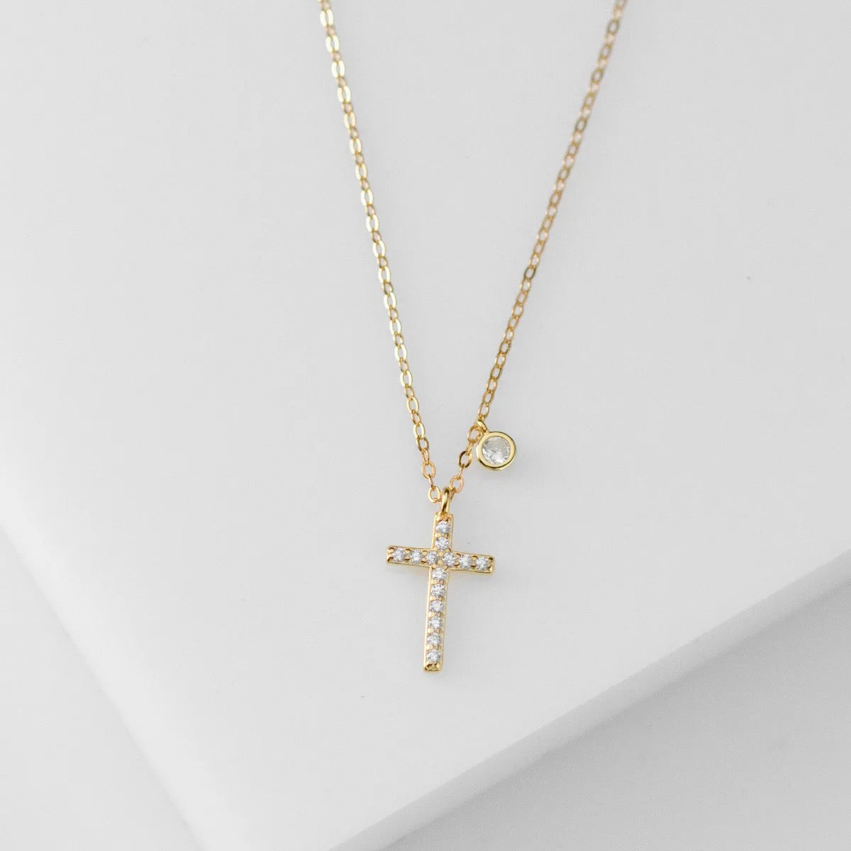 Dainty Cross Necklace - Gold