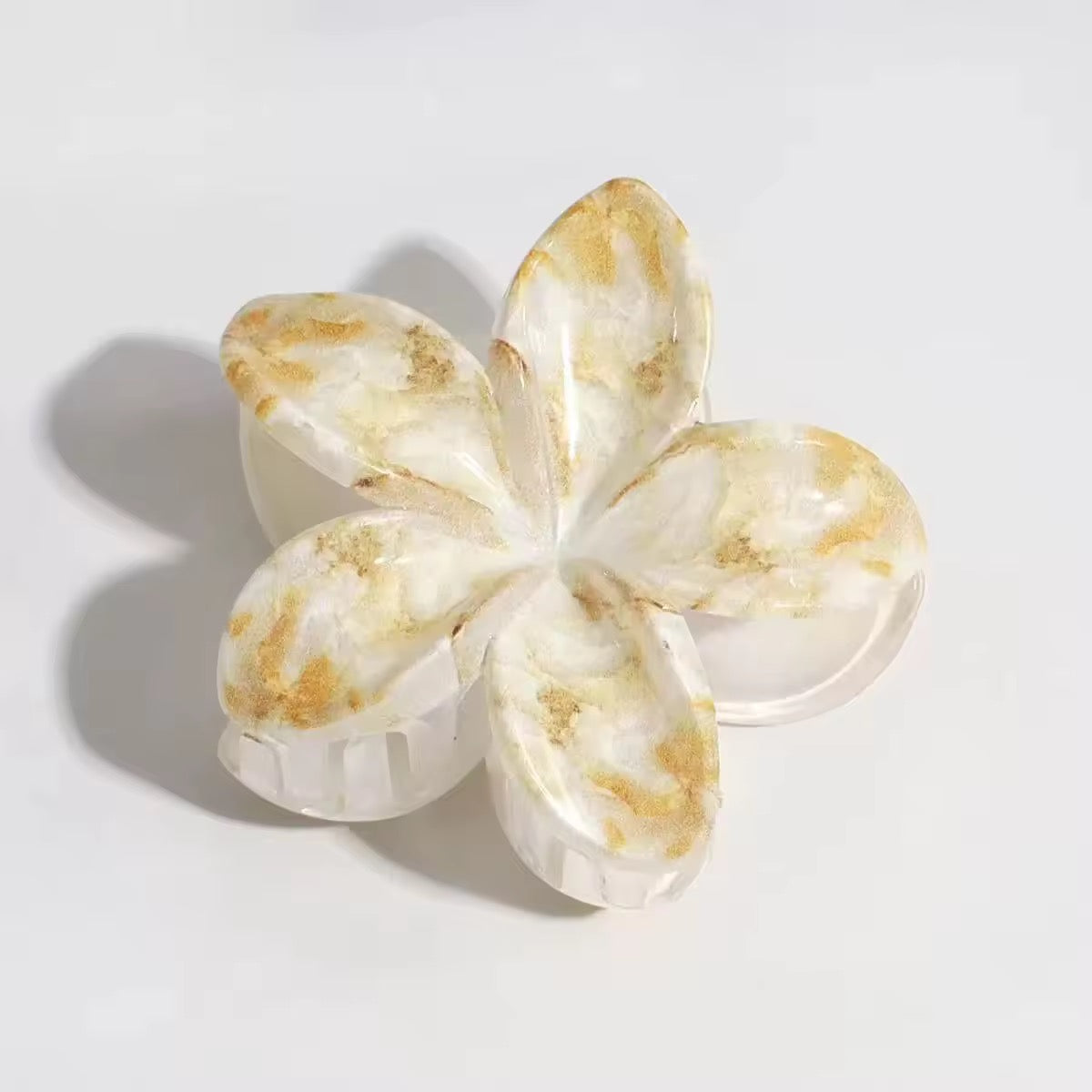 Hawaiian Marble Flower Hair Claws 