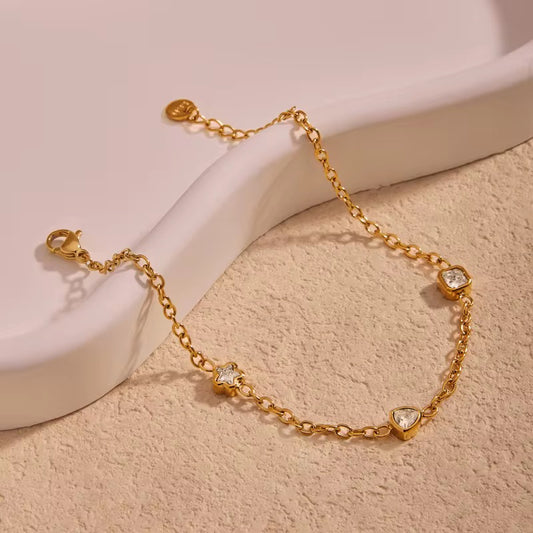 Trio Charm Bracelet - Gold