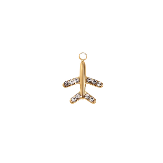 Blinged Plane Charm