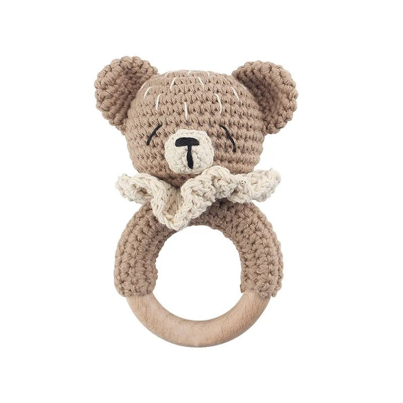 Wooden Rattle - Teddy Bear