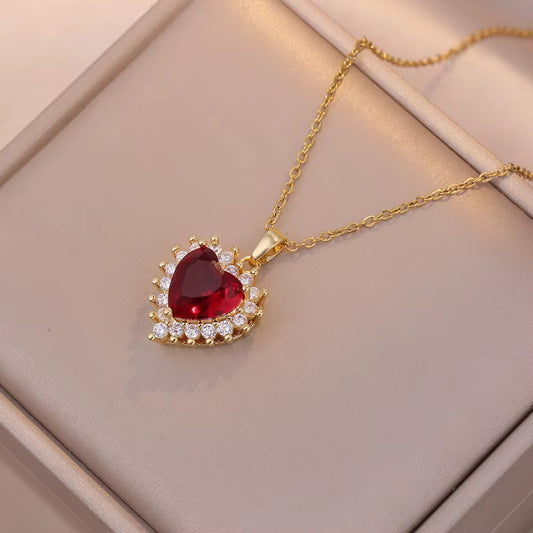 Scarlet Glow Heart Pendant