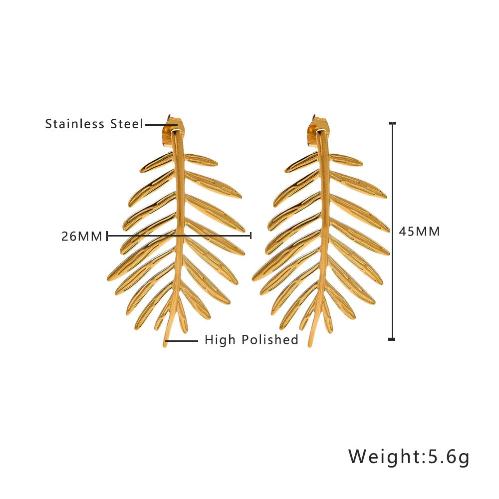 Topical Palm Leaf Earrings