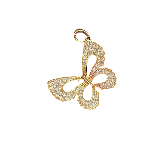 Zircon encrusted butterfly pendant