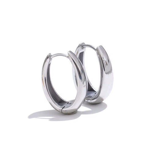 Hailey Hoop Earrings - Silver
