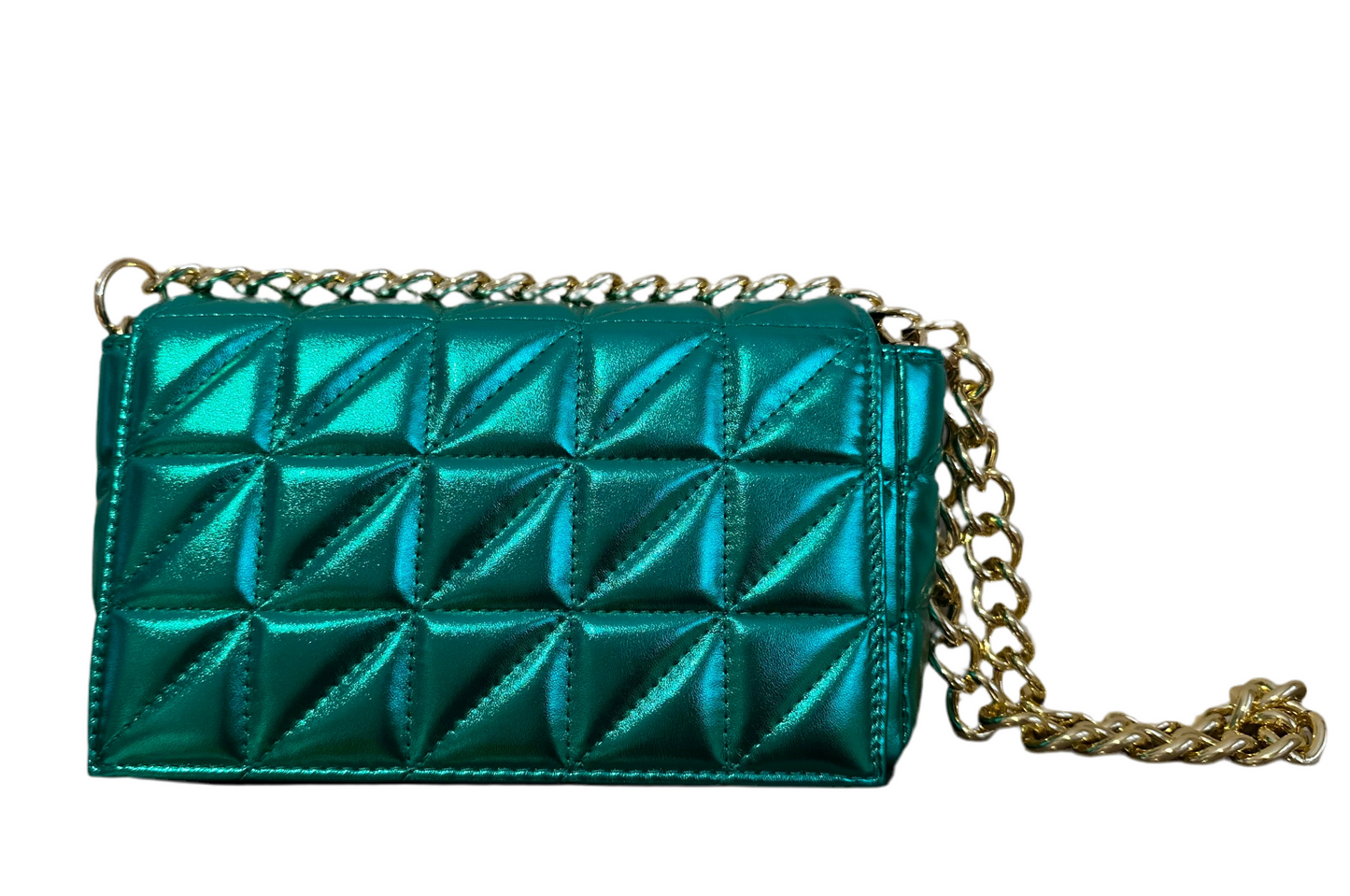 Metallic Cross Body/Clutch Bag- Green