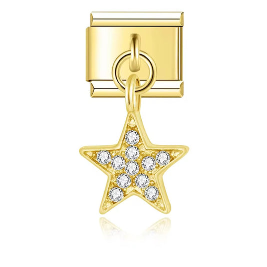 Italian Bracelet Charm- Dangling Star