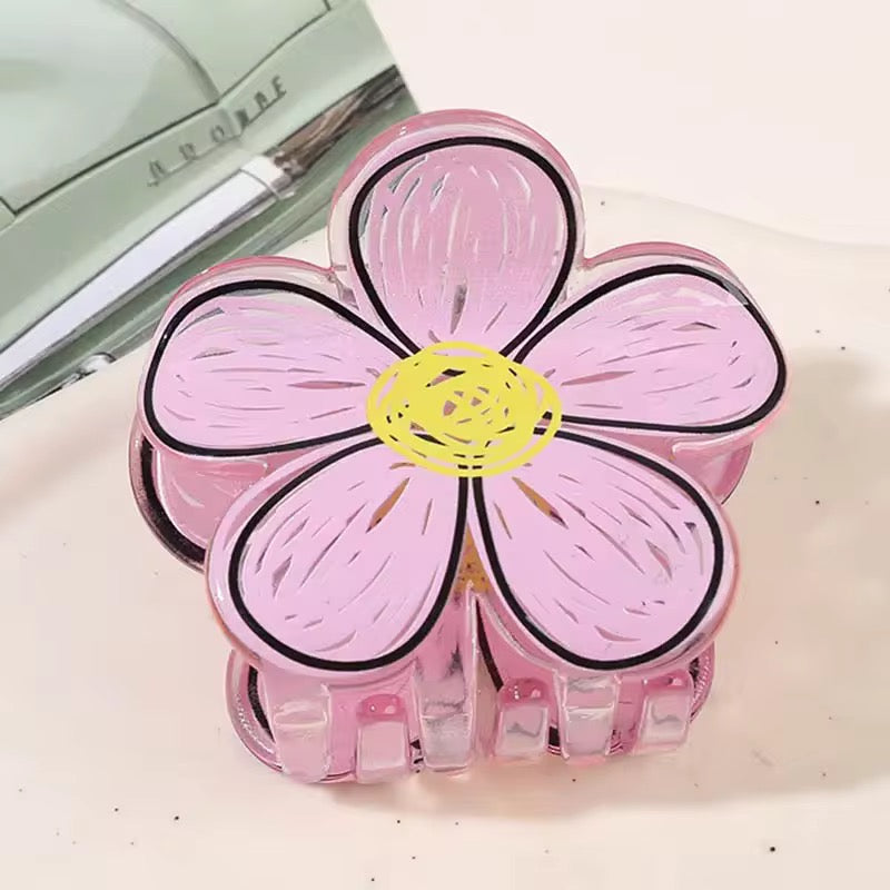 Arty Bloom: Hand-Painted Graffiti Flower Hair Clip