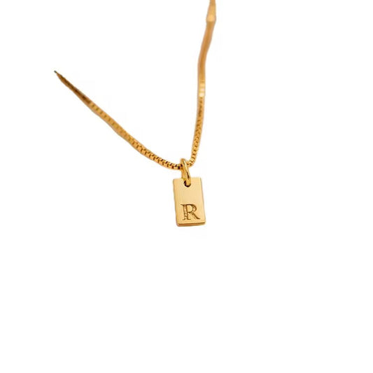 Minimal Gold Letter Necklace - A to Z