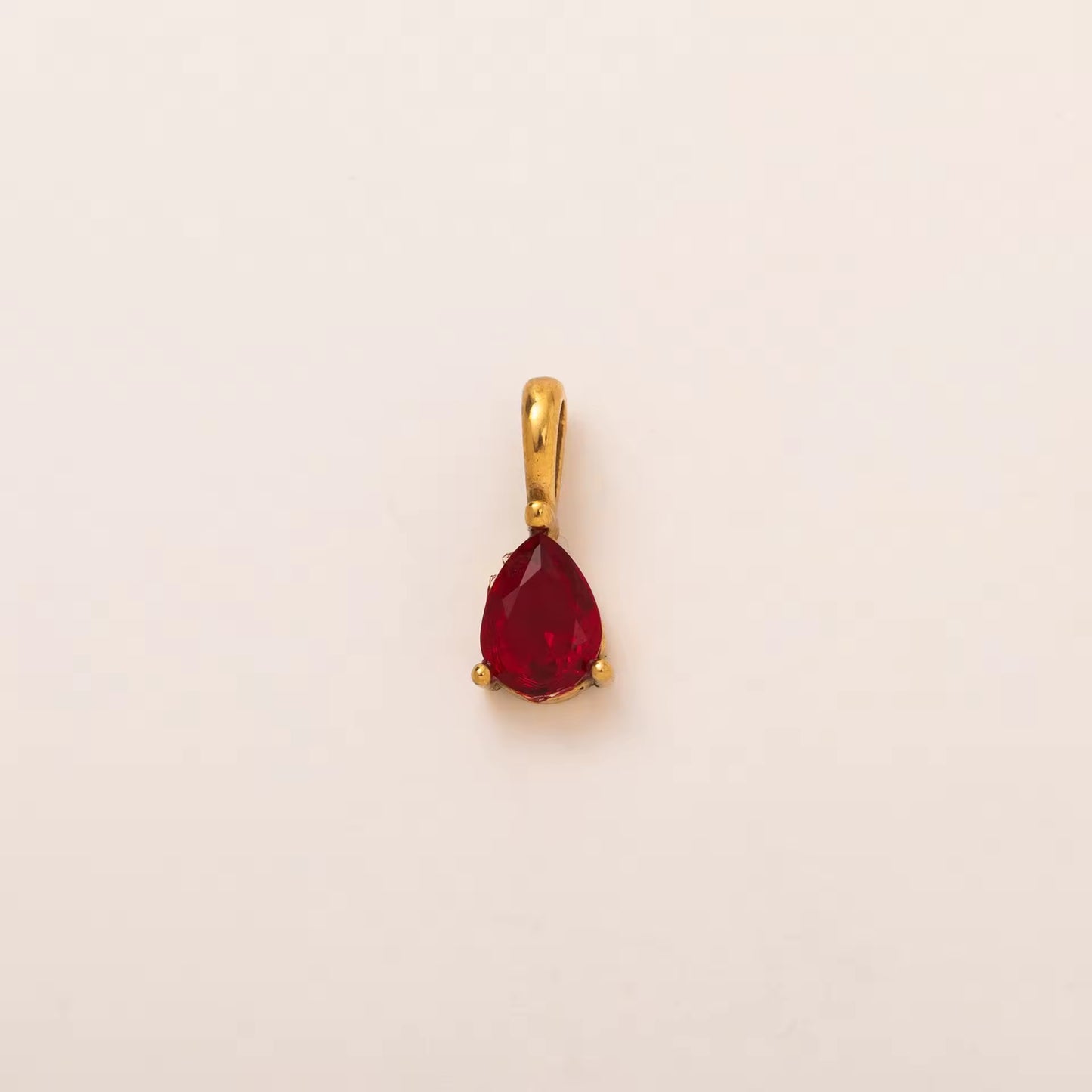 Terry Teardrop Birthstone Pendant – 18K PVD Gold Plated Stainless Steel
