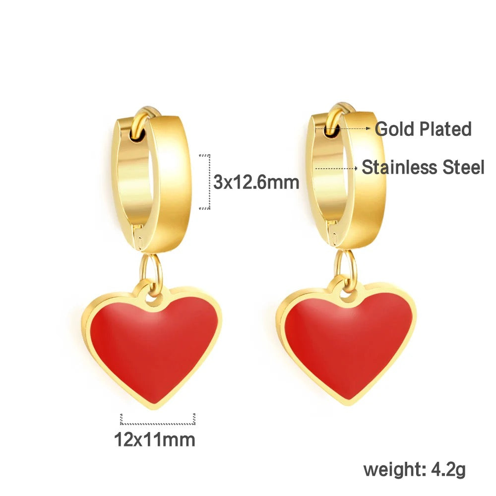 Red Heart Earrings