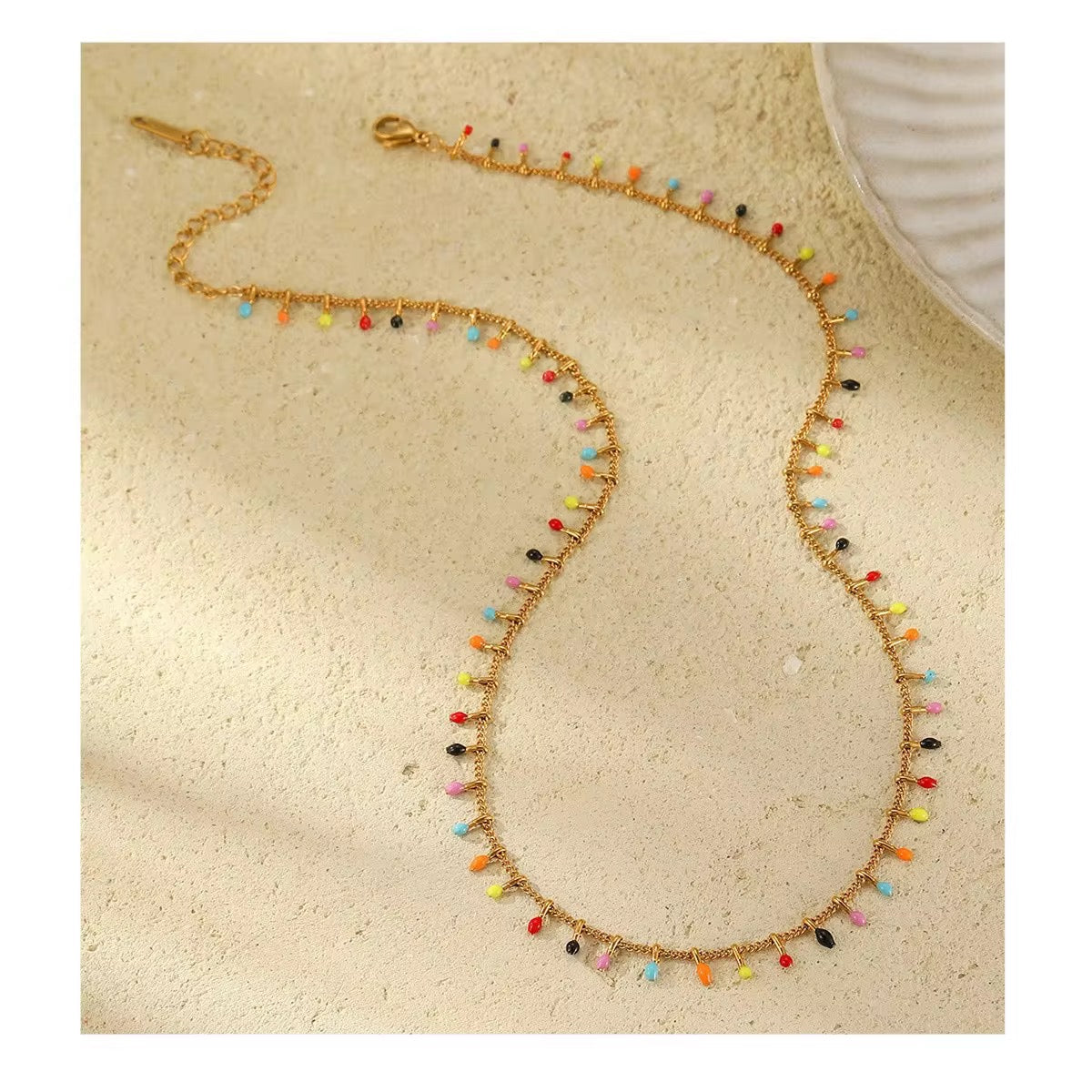 Tessa Gold Drip Tassel Necklace