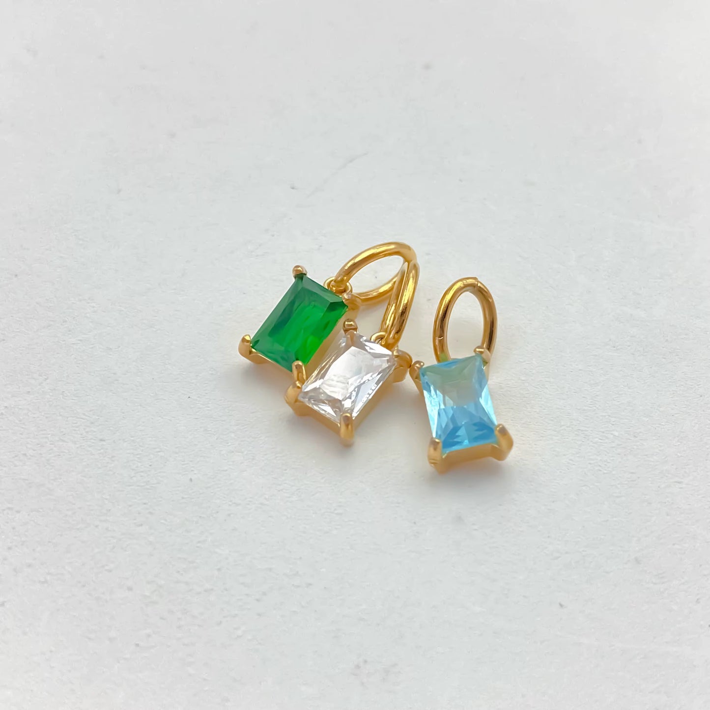 Pendant - Rectangle Birth Stones (Gold)