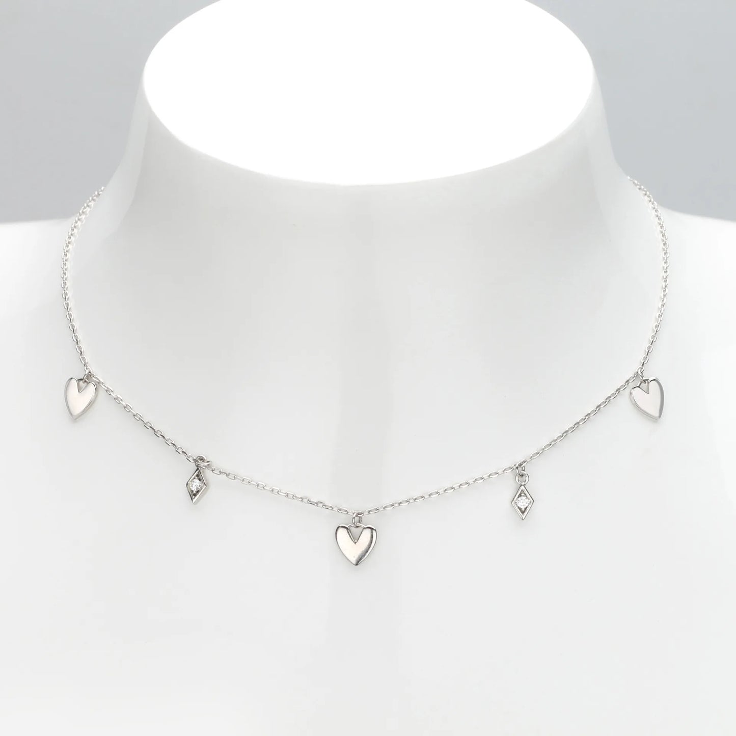 Lined Hearts Necklace