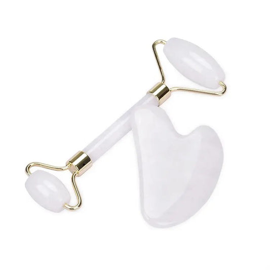 Gua Sha and Roller Set - White Jade Roller