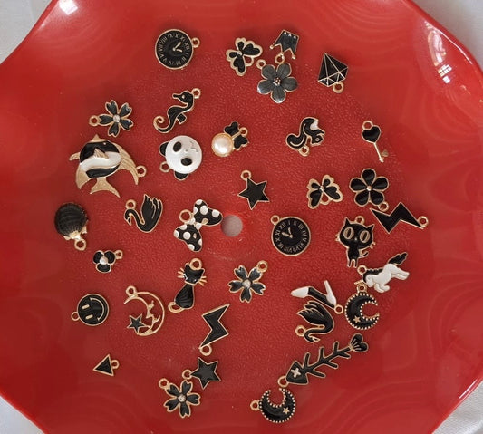 Enamel Charms - Black