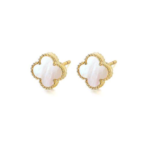 Clover Earrings - White