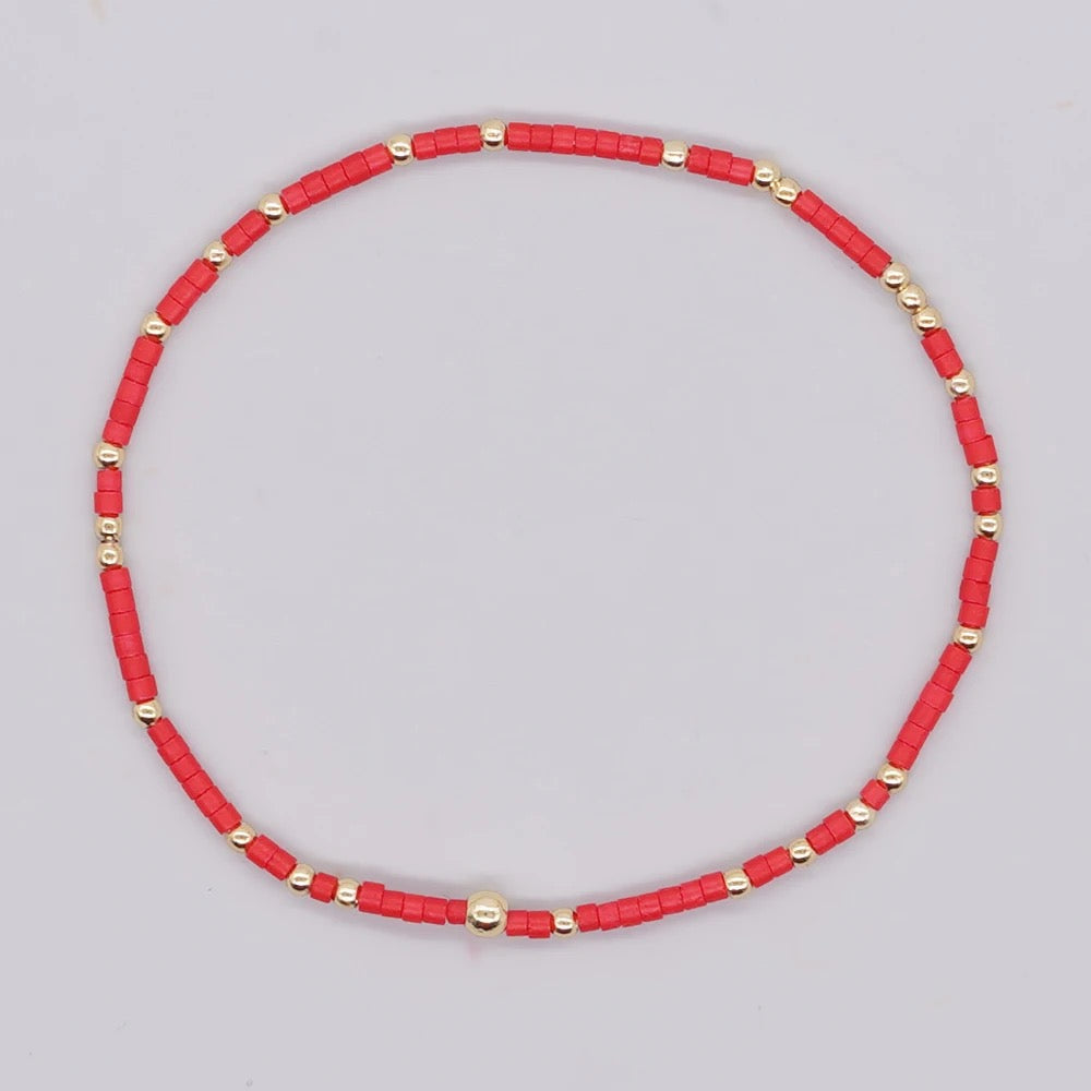 Beaded Bracelet - Red