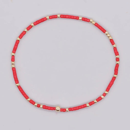 Beaded Bracelet - Red