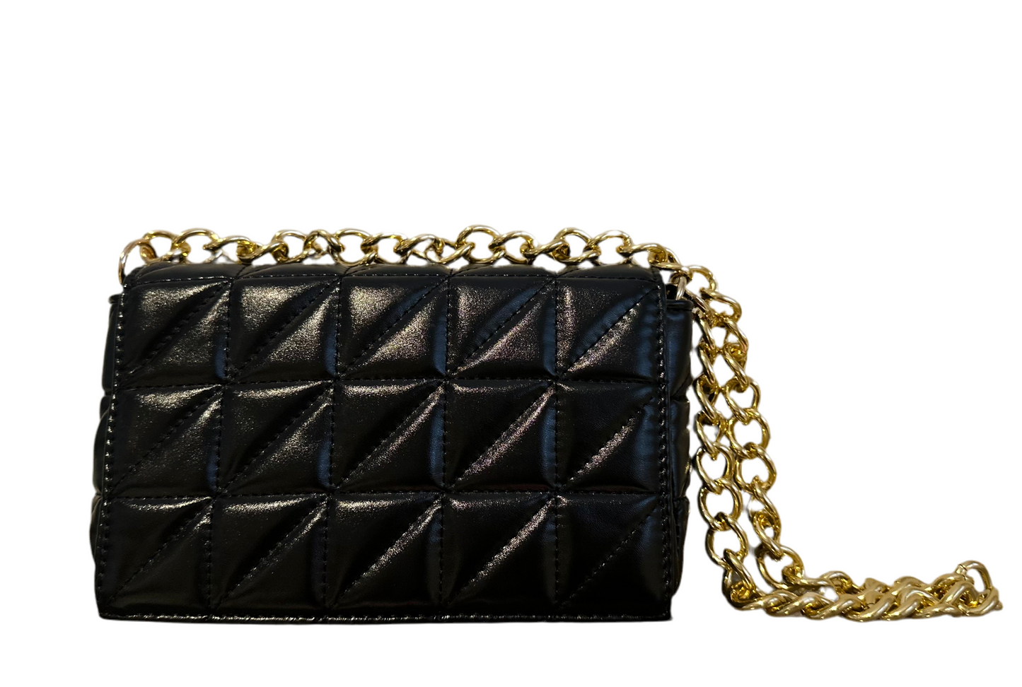 Metallic Cross Body/Clutch Bag - Black