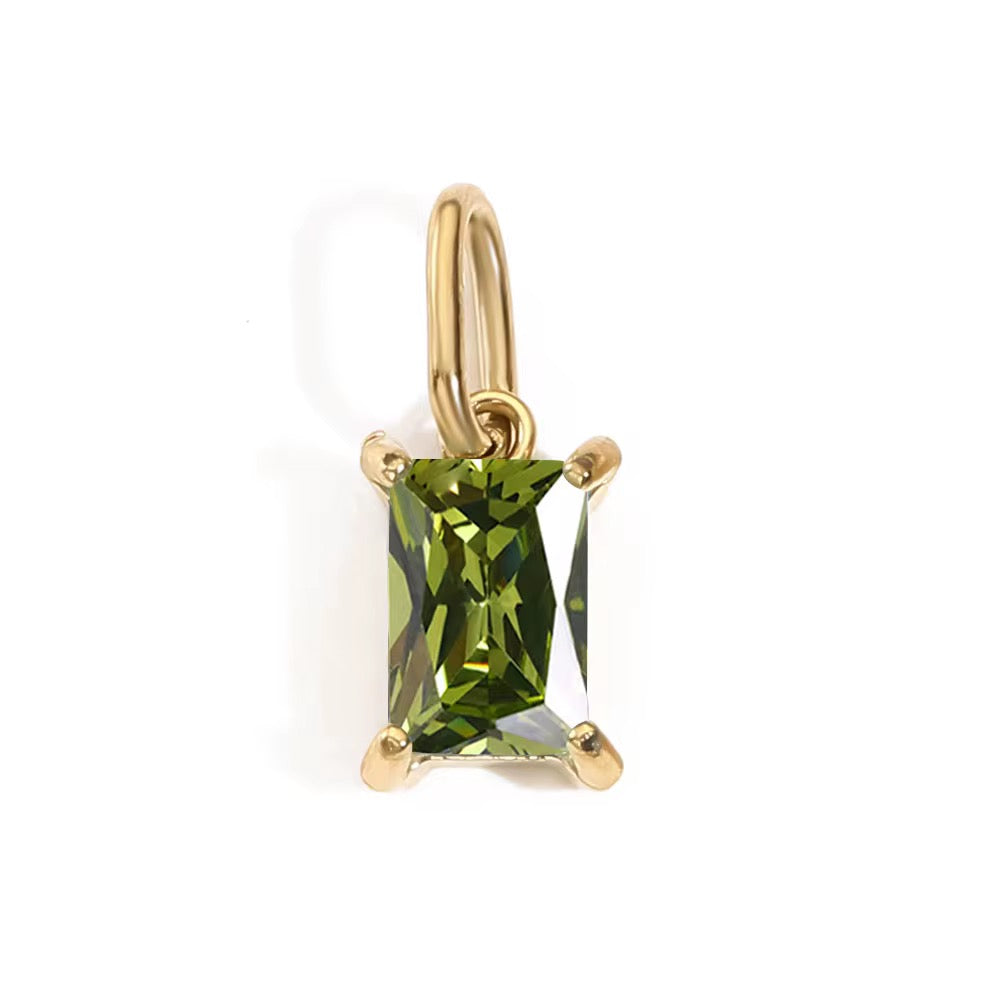 Pendant - Rectangle Birth Stones (Gold)