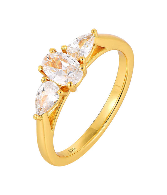 Golden Trinity Spark Ring