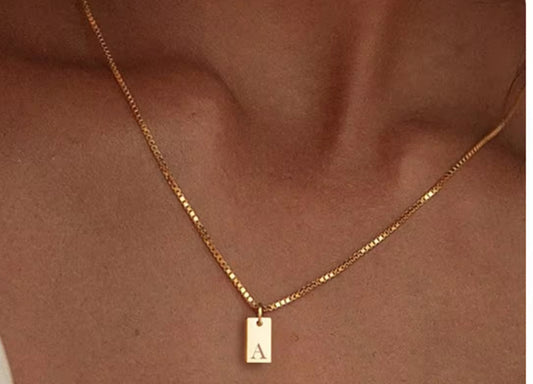 Minimal Gold Initial Letter Necklace - A to Z