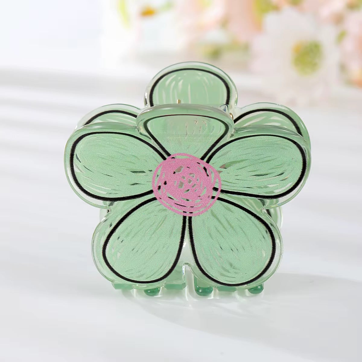 Arty Bloom: Hand-Painted Graffiti Flower Hair Clip