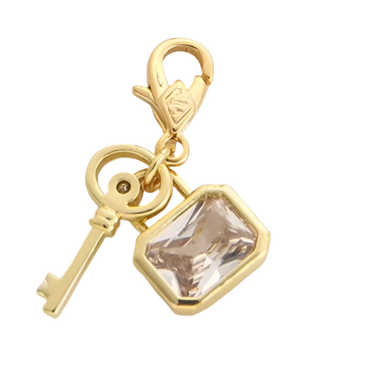 Clip On Charms - Key and Zircon