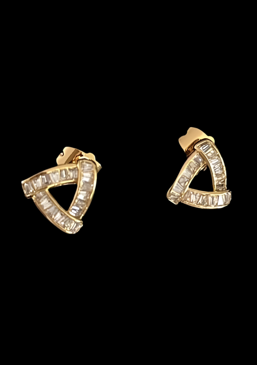 Zircon Triangle Earrings