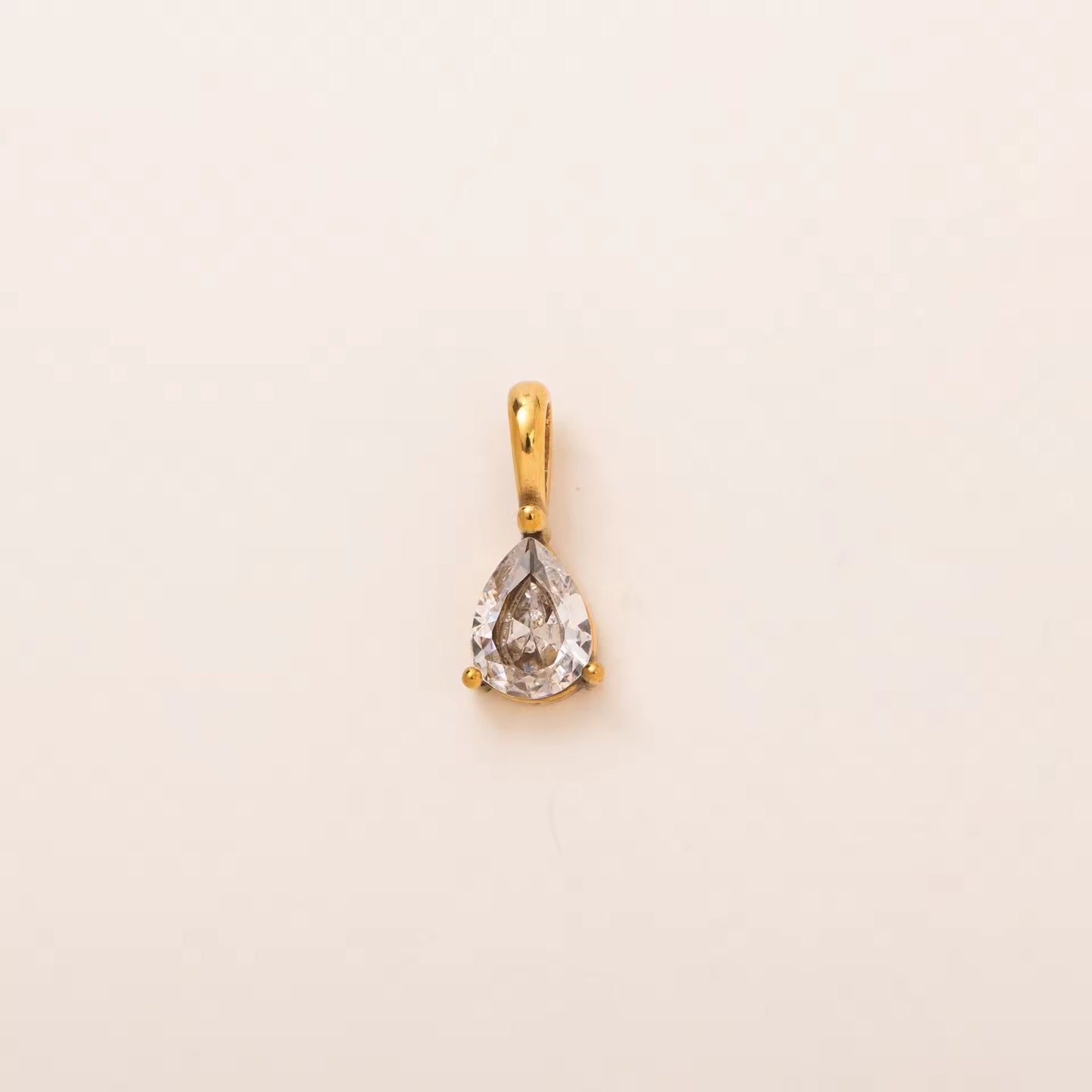 Terry Teardrop Birthstone Pendant – 18K PVD Gold Plated Stainless Steel