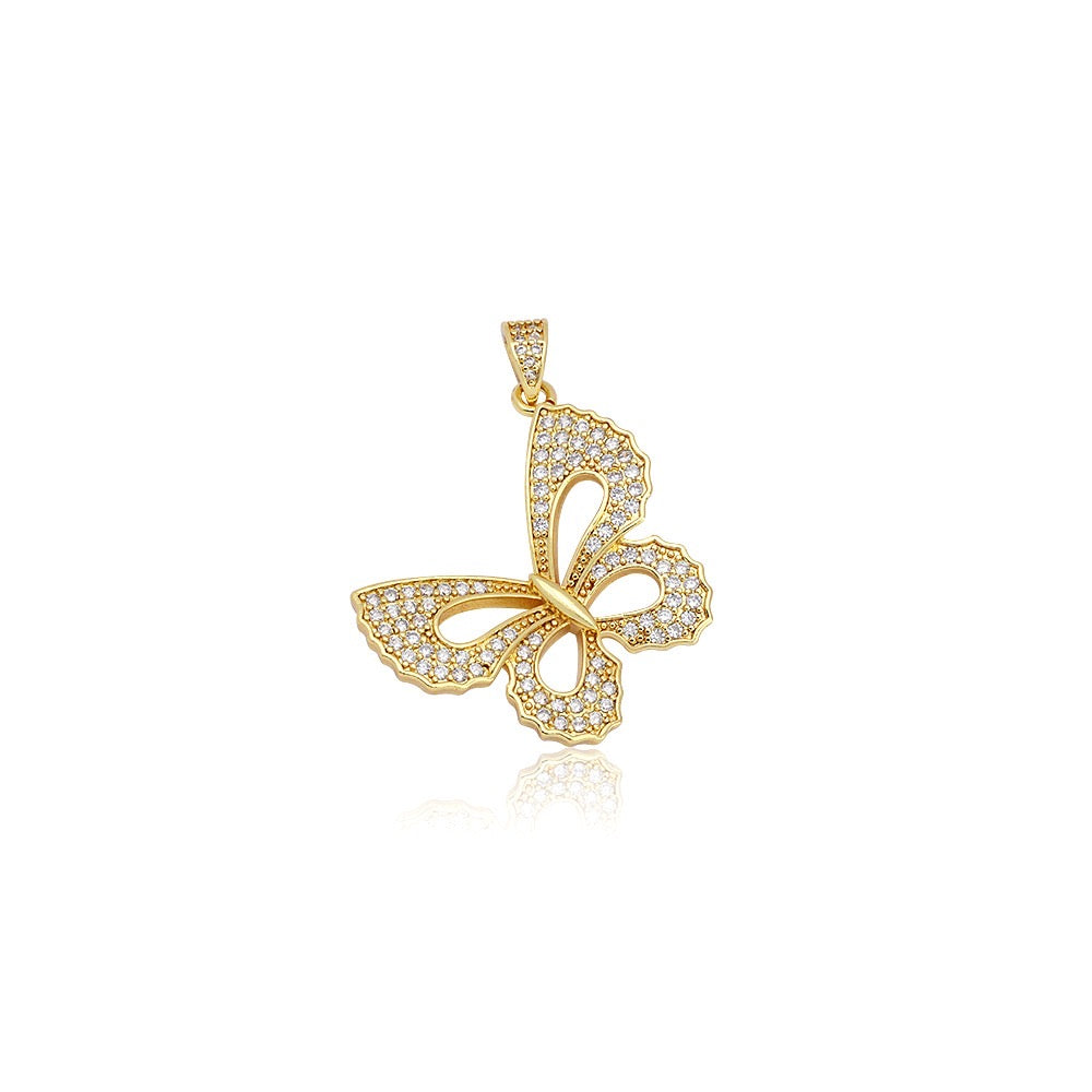 Zircon encrusted butterfly pendant