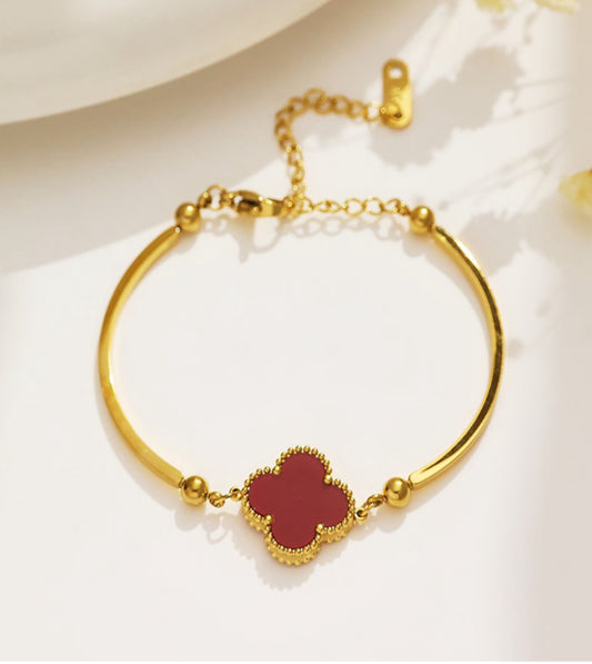Eclat Clover Bracelet - Deep Red
