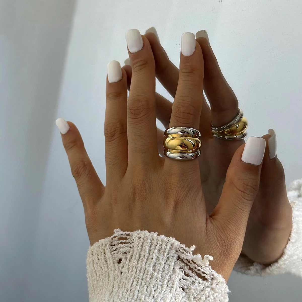 Chunky Two Toned Ring