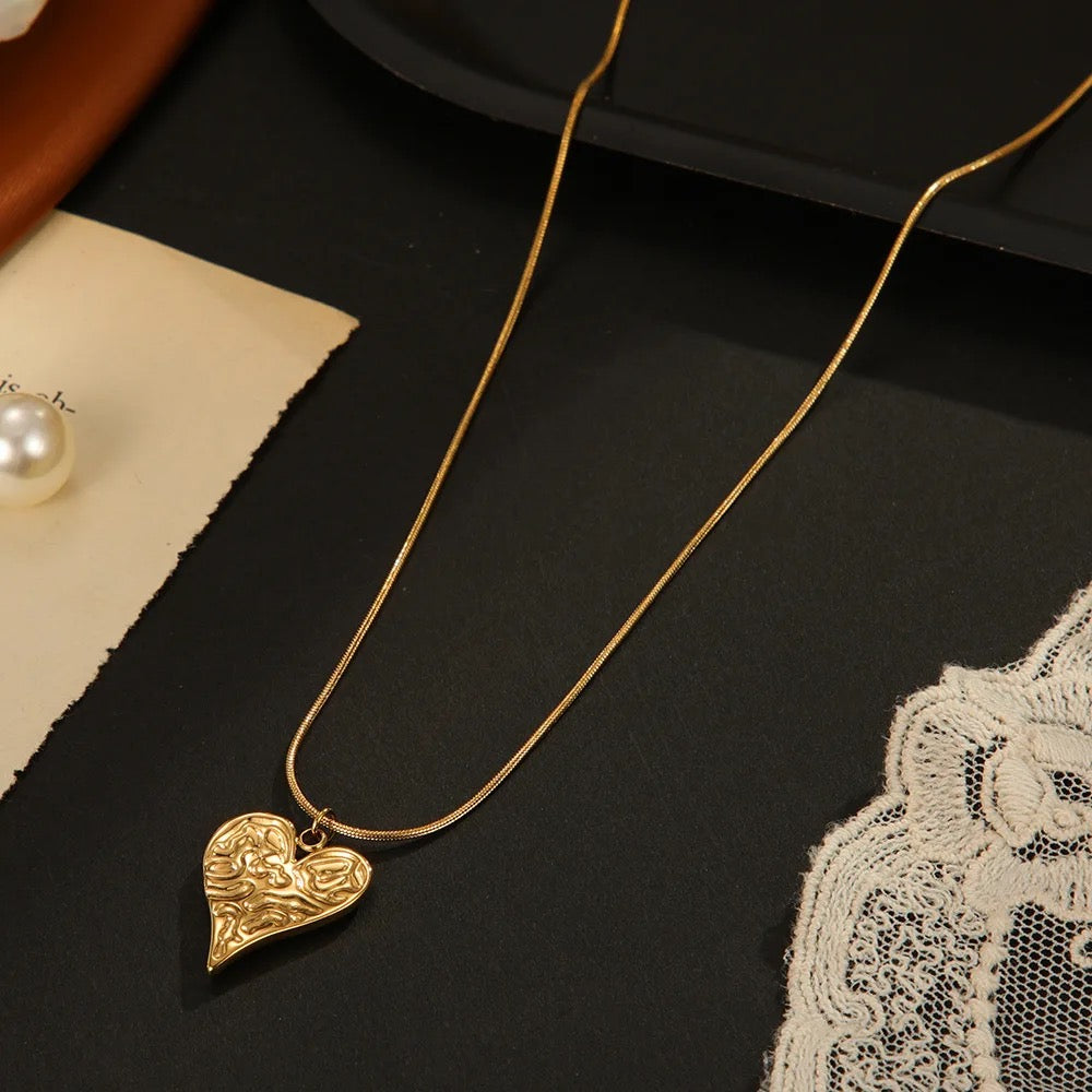 Textured Heart Necklace