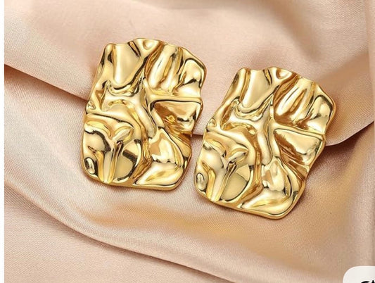 Tara Textured Earrings - Gold