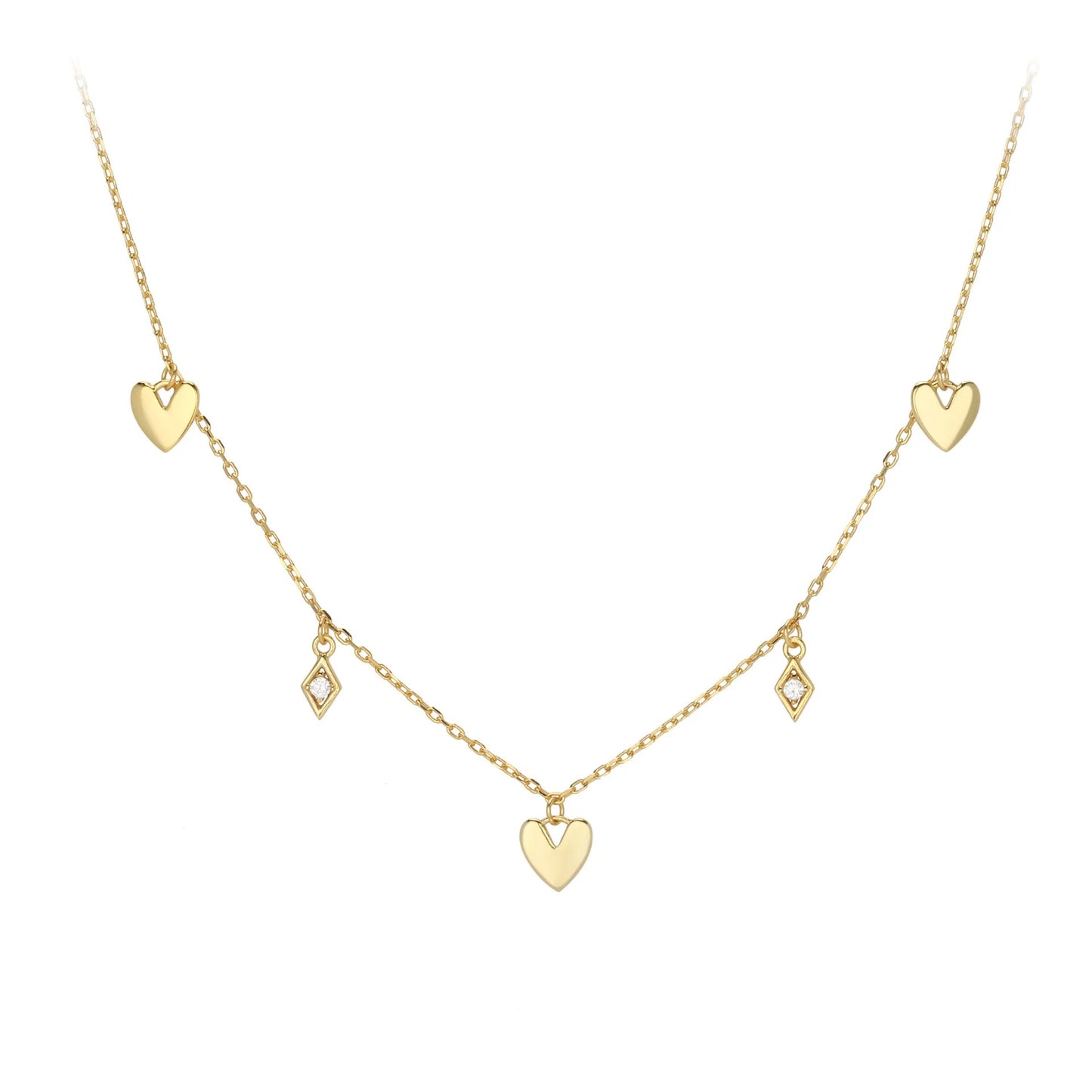 Lined Hearts Necklace