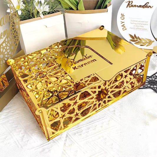 Golden Mirror Acrylic Sweets Box