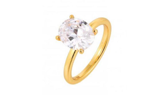 Celestial Solitaire  Sterling Silver Engagement Ring